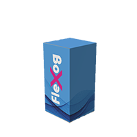 Scatola con due alette sfalsate con blocco