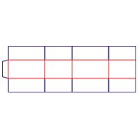 Scatola a quattro lembi - rozkrój