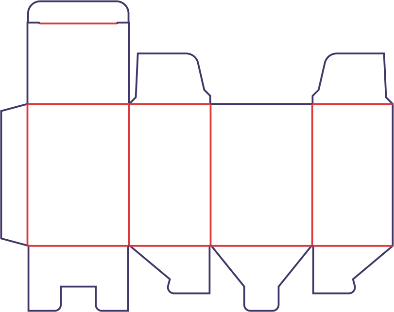 Scatola parte superiore 1 aletta, fondo con serratura - rozkrój