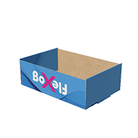 Scatola vassoio con chiusure a scatto