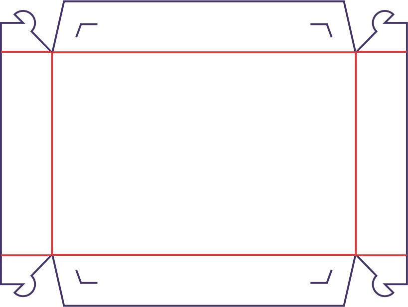 Scatola vassoio - rozkrój