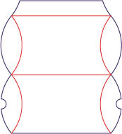 Scatola tipo cuscino - rozkrój